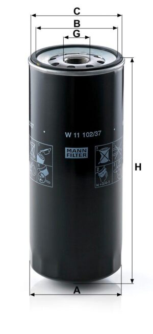 Mann W 11 102/37 Oil Filter W1110237