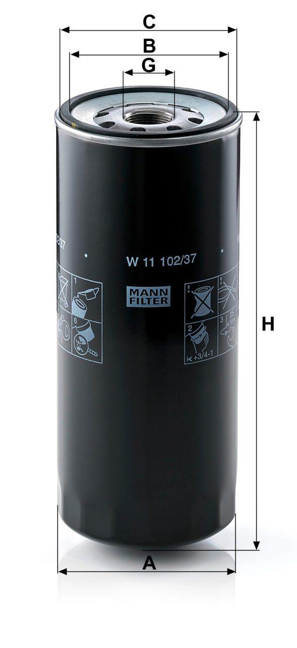 Mann W 11 102/37 Oil Filter W1110237