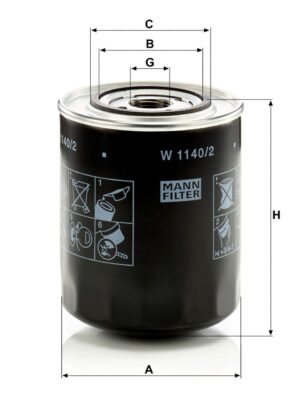 Mann W 1140/2 Oil Filter W11402