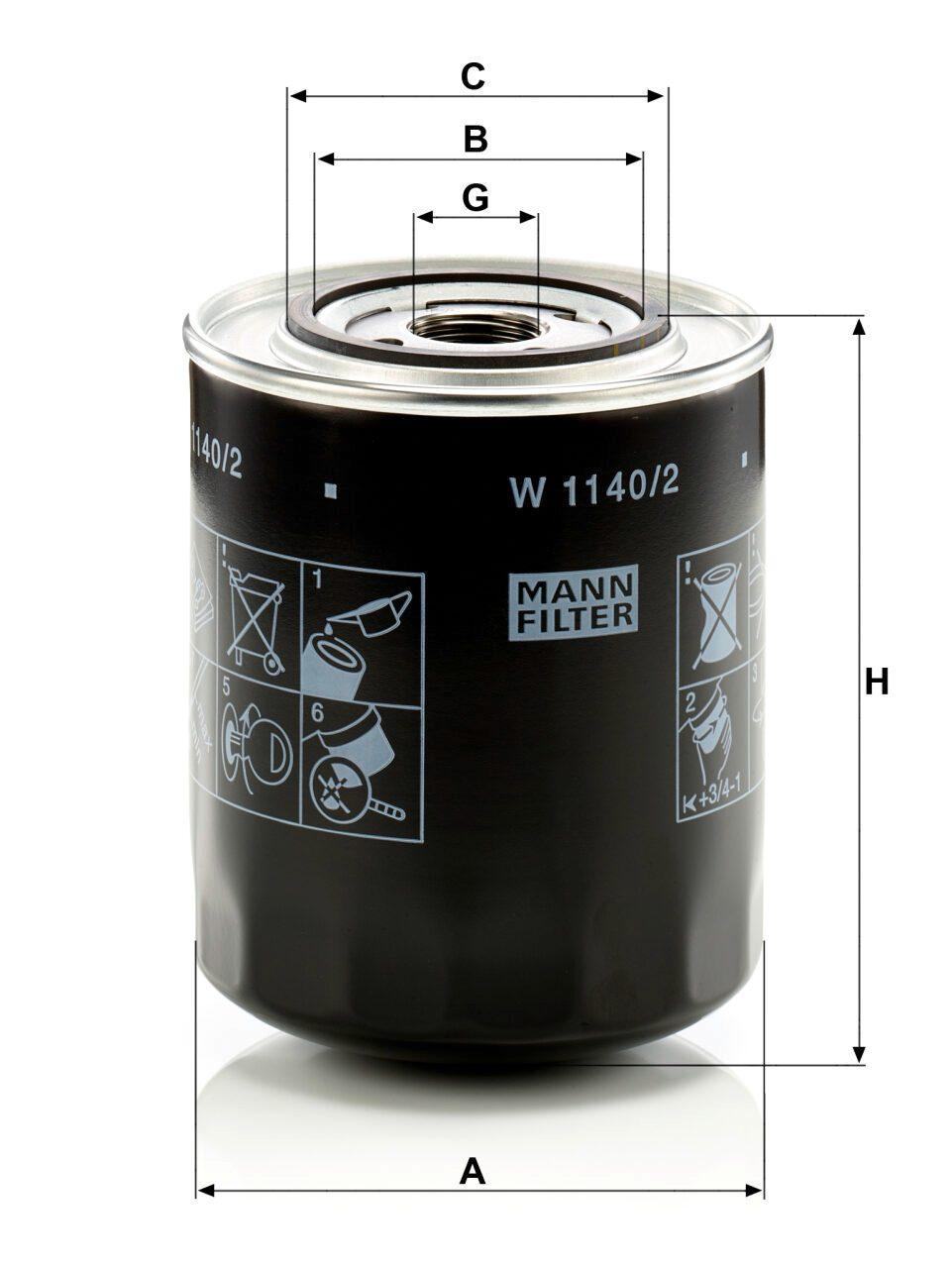 Mann W 1140/2 Oil Filter W11402