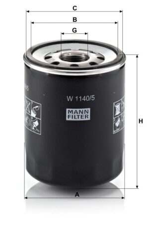 Mann W 1140/5 Oil Filter W11405