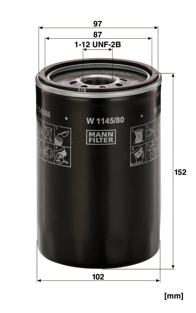 Mann W 1145/80 Oil Filter W114580