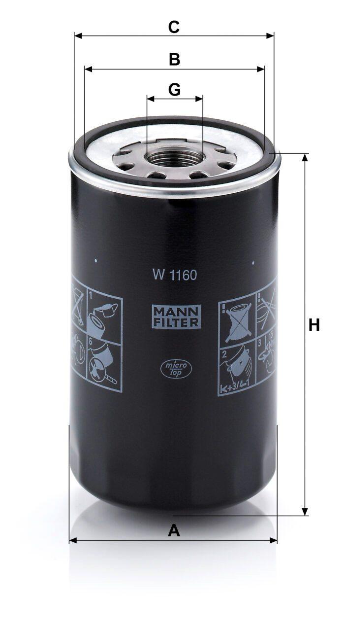 Mann W 1160 Oil Filter W1160