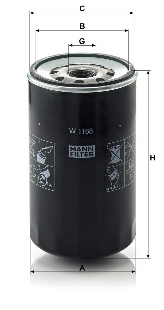Mann W 1168 Oil Filter W1168