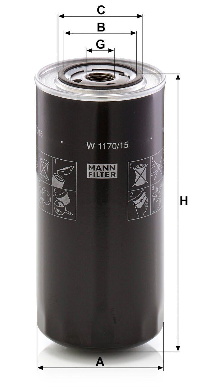 Mann W 1170/15 Oil Filter W117015