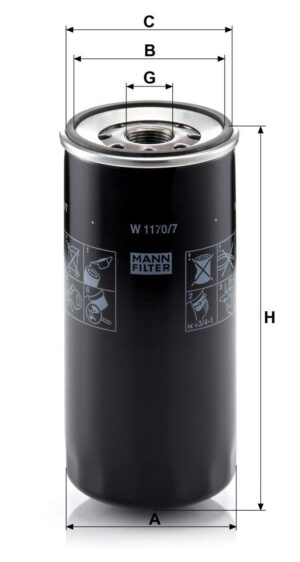 Mann W 1170/7 Oil Filter W11707