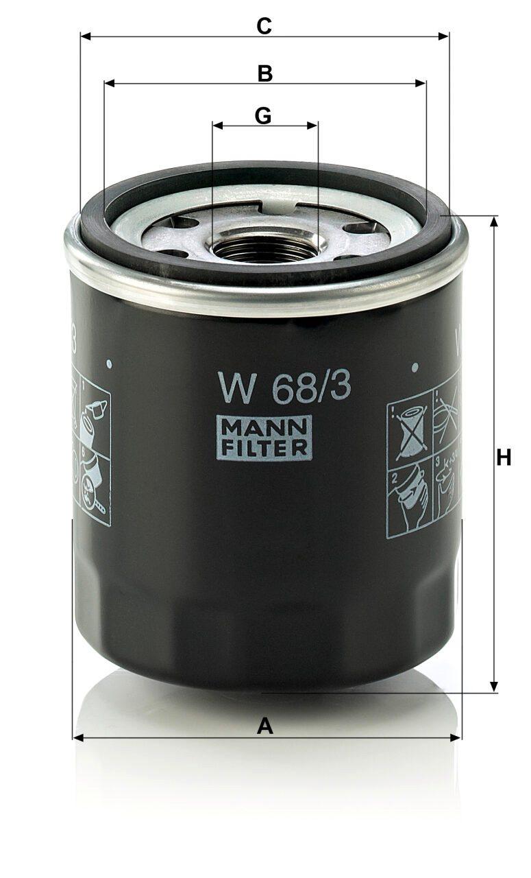 Mann W 68/3 Oil Filter W683