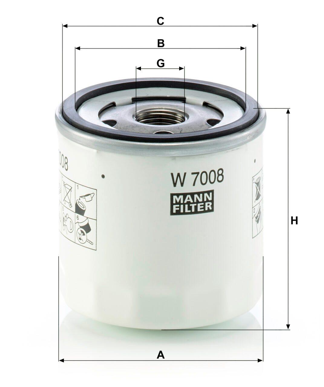 Mann W 7008 Oil Filter W7008