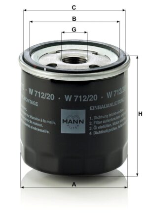 Mann W 712/20 Oil Filter W71220