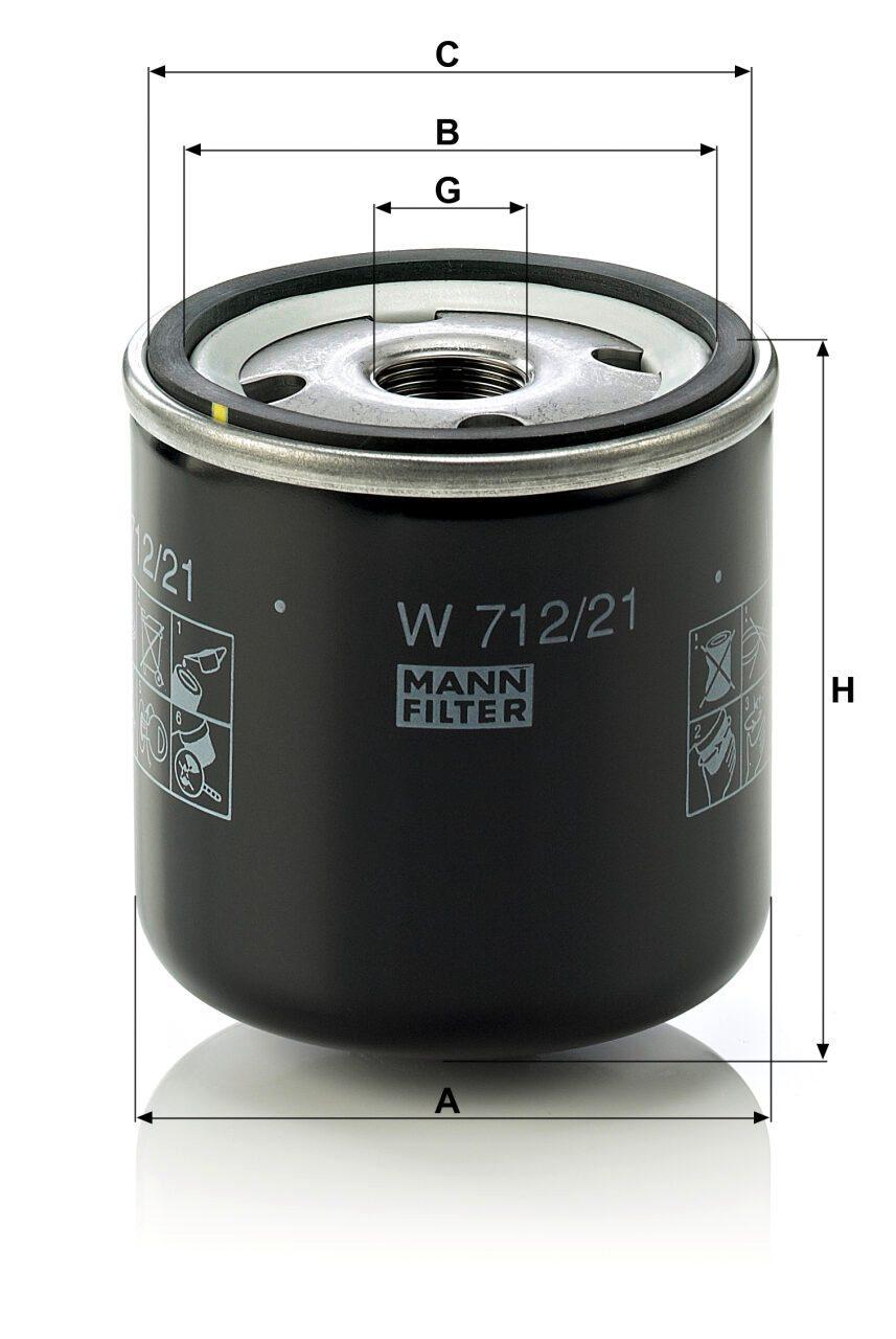 Mann W 712/21 Oil Filter W71221