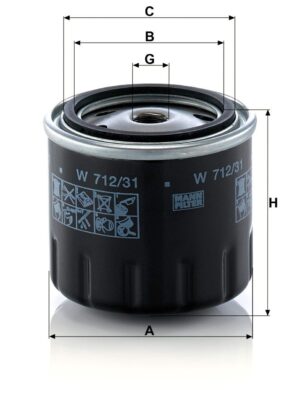 Mann W 712/31 Oil Filter W71231