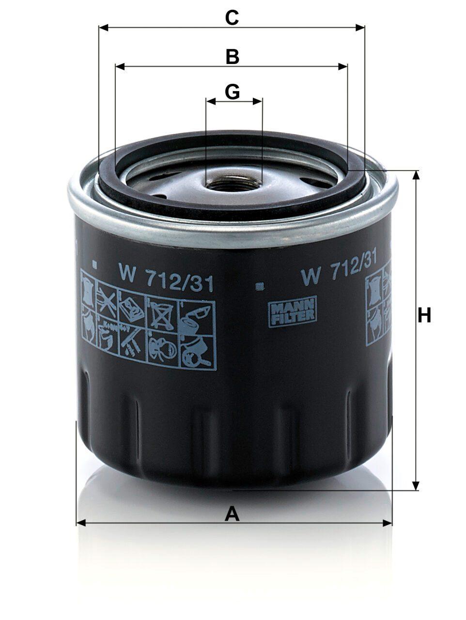 Mann W 712/31 Oil Filter W71231