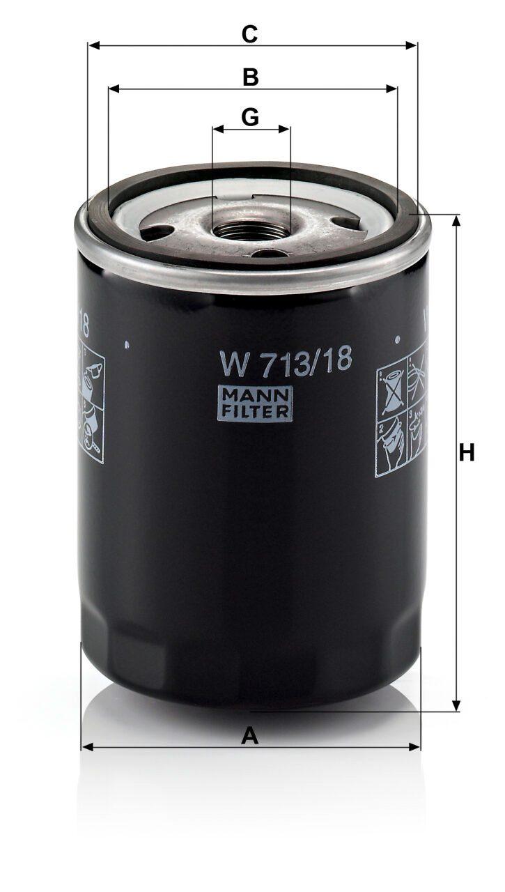 Mann W 713/18 Oil Filter W71318