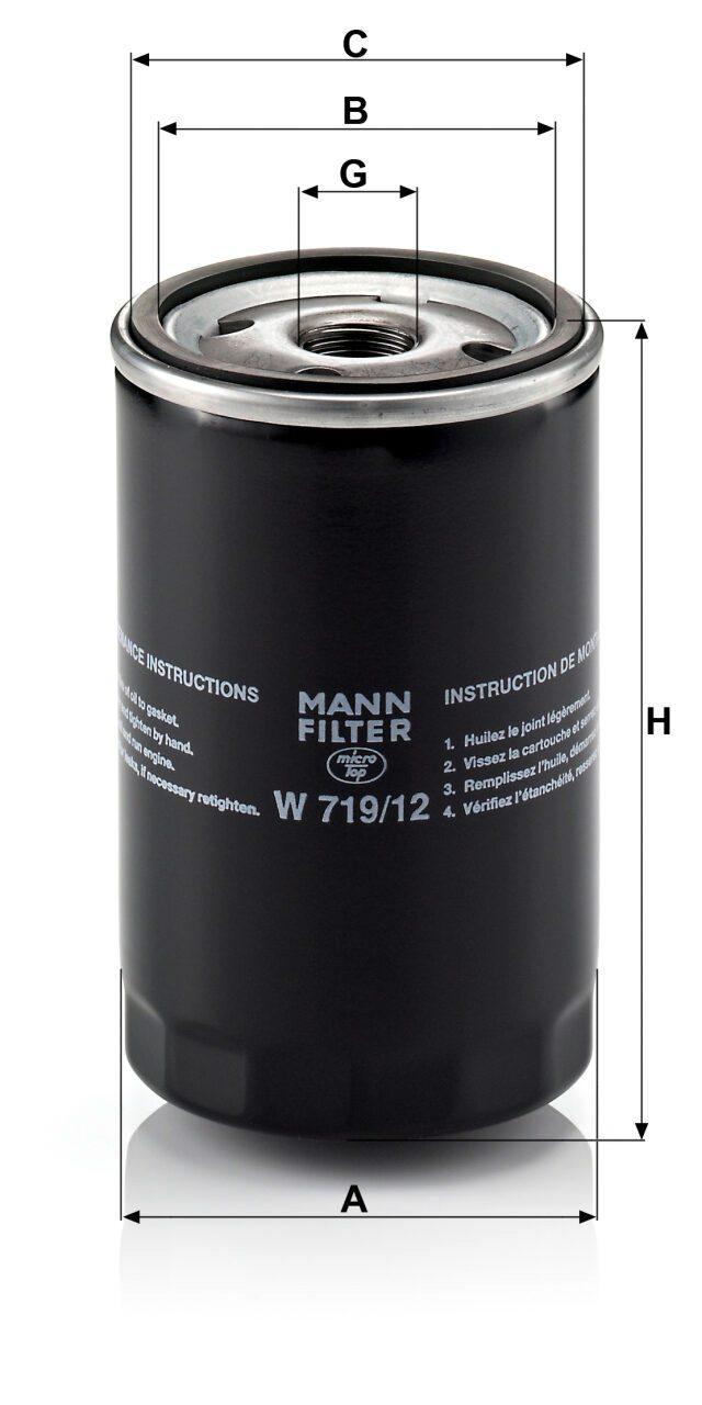 Mann W 719/12 Oil Filter W71912