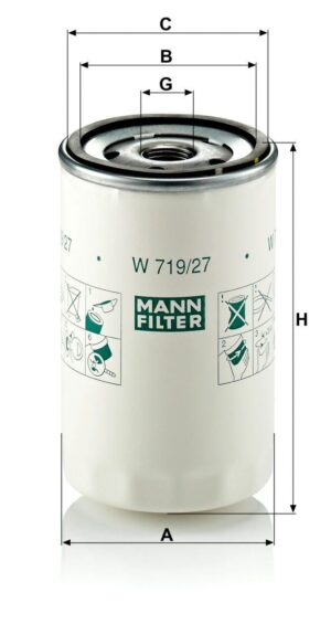 Mann W 719/27 Oil Filter W71927