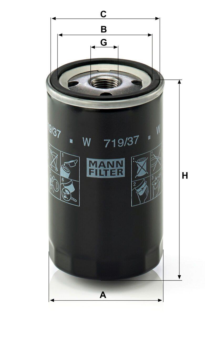 Mann W 719/37 Oil Filter W71937