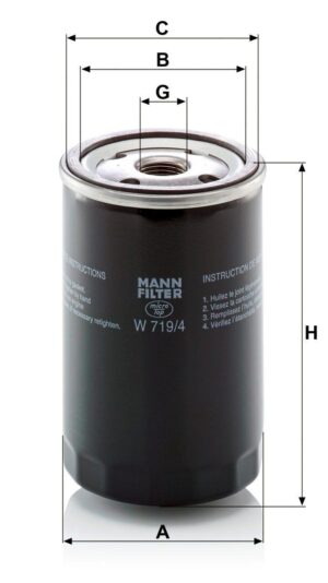 Mann W 719/4 Oil Filter W7194