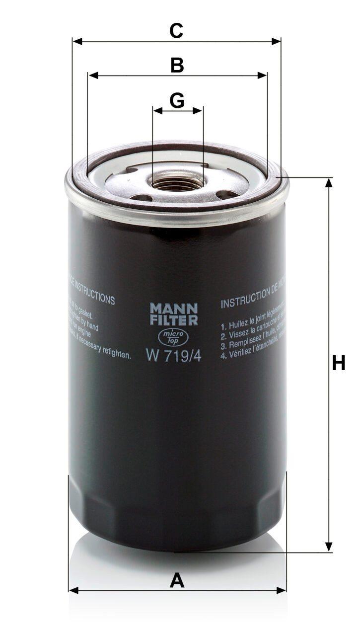 Mann W 719/4 Oil Filter W7194