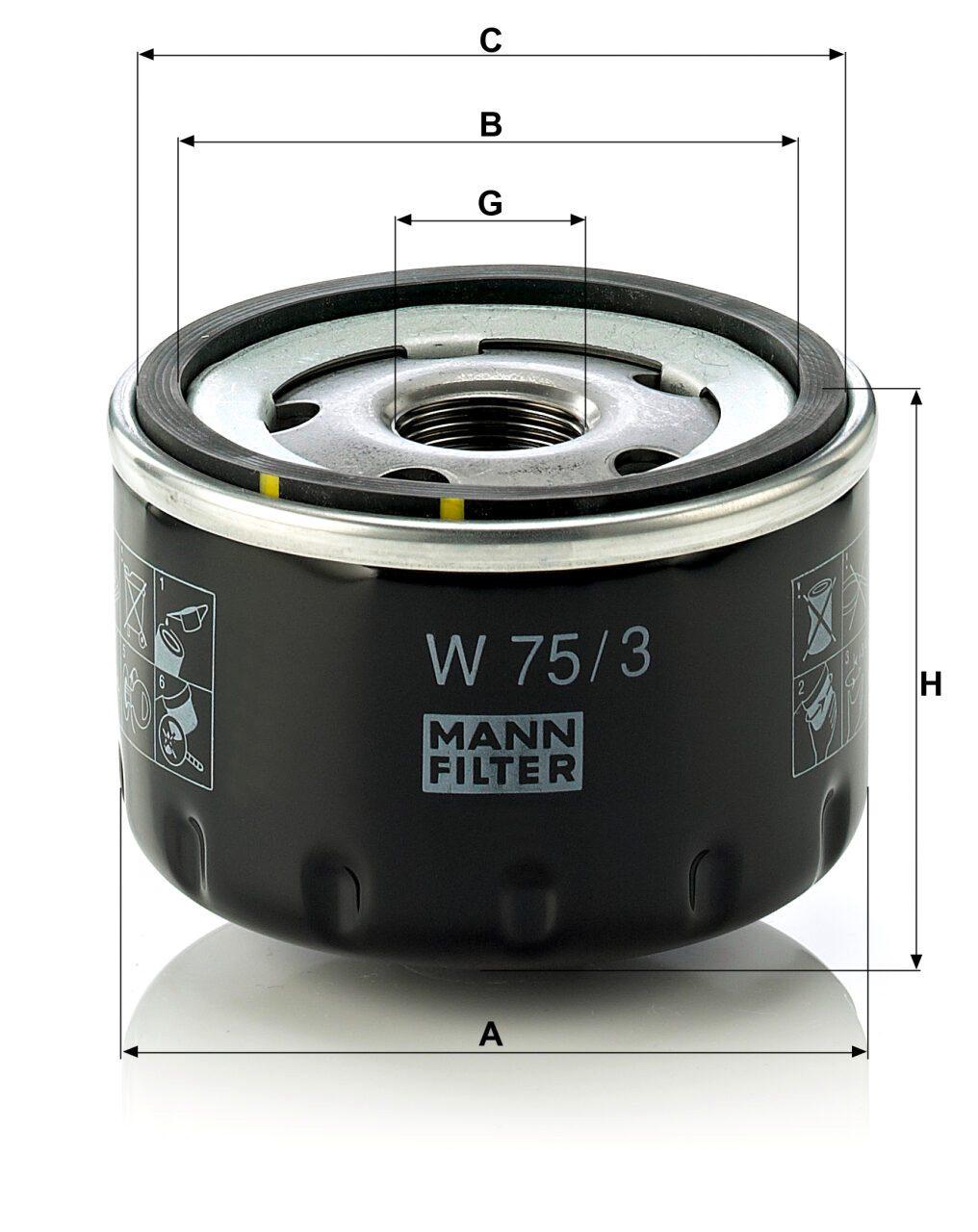 Mann W 75/3 Oil Filter W753