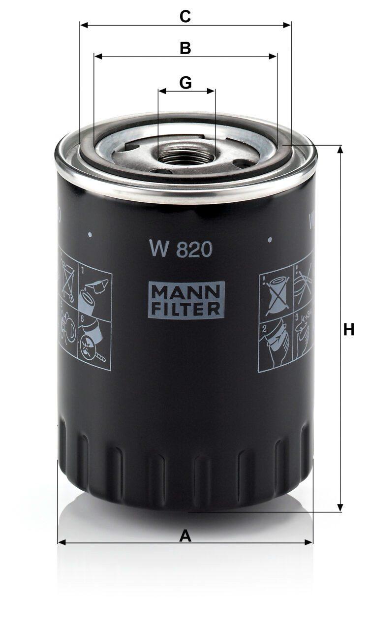 Mann W 820 Oil Filter W820