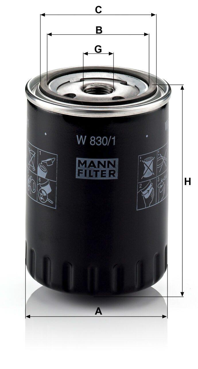 Mann W 830/1 Oil Filter W8301