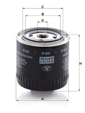 Mann W 920 Oil Filter W920