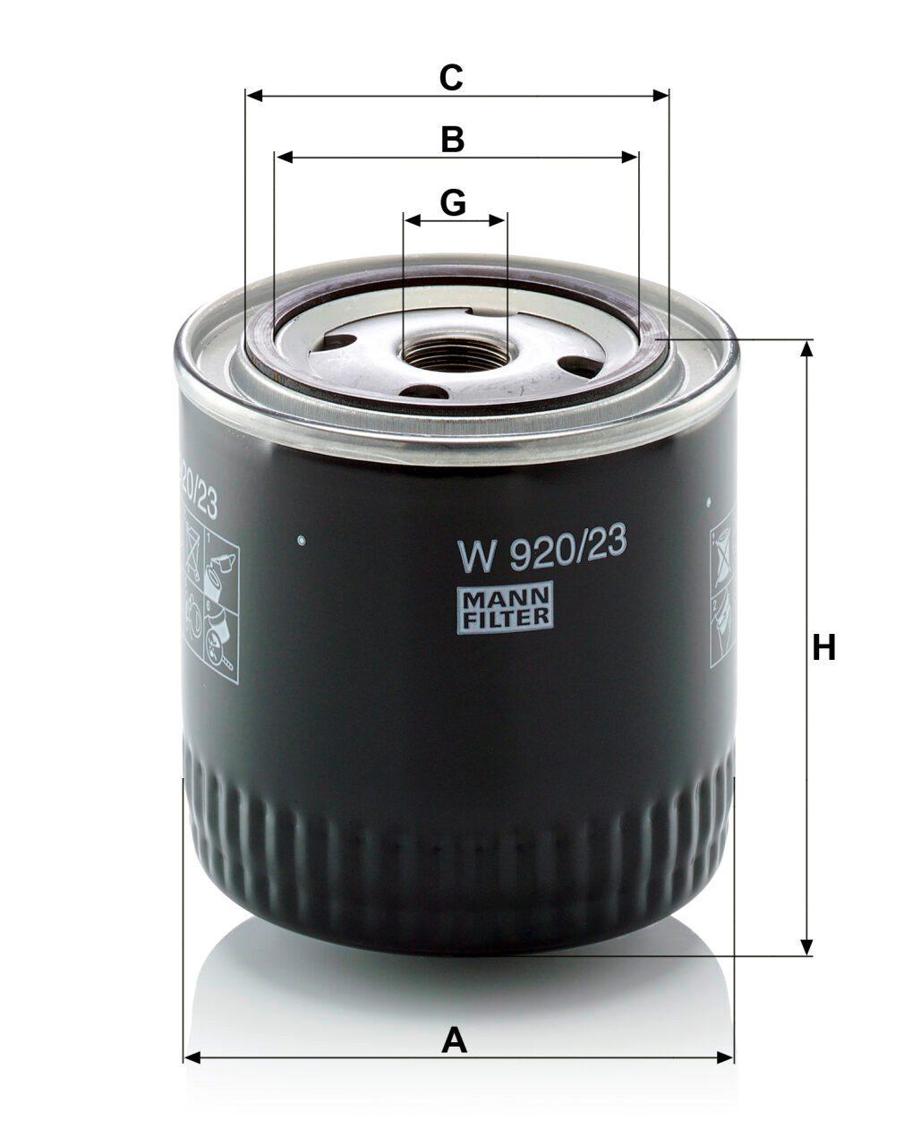 Mann W 920/23 Oil Filter W92023