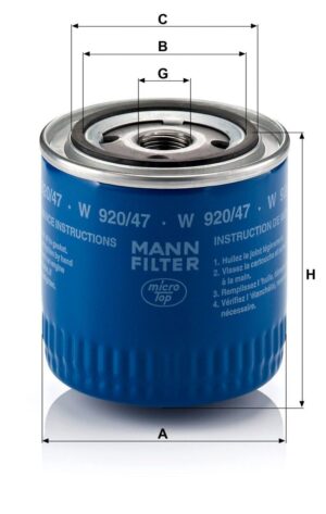 Mann W 920/47 Oil Filter W92047