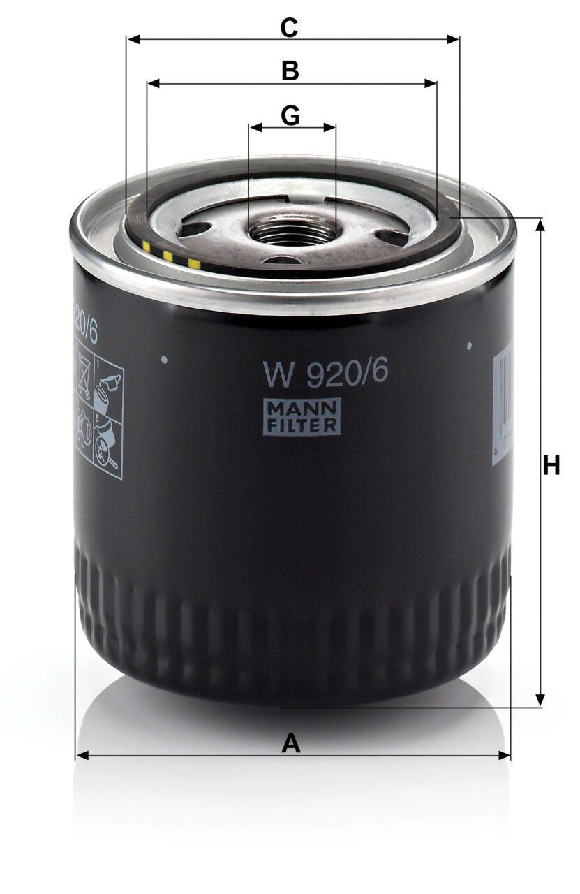 Mann W 920/6 Oil Filter W9206