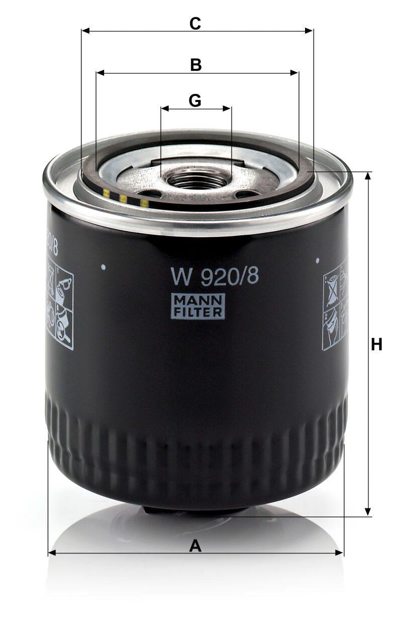Mann W 920/8 Oil Filter W9208