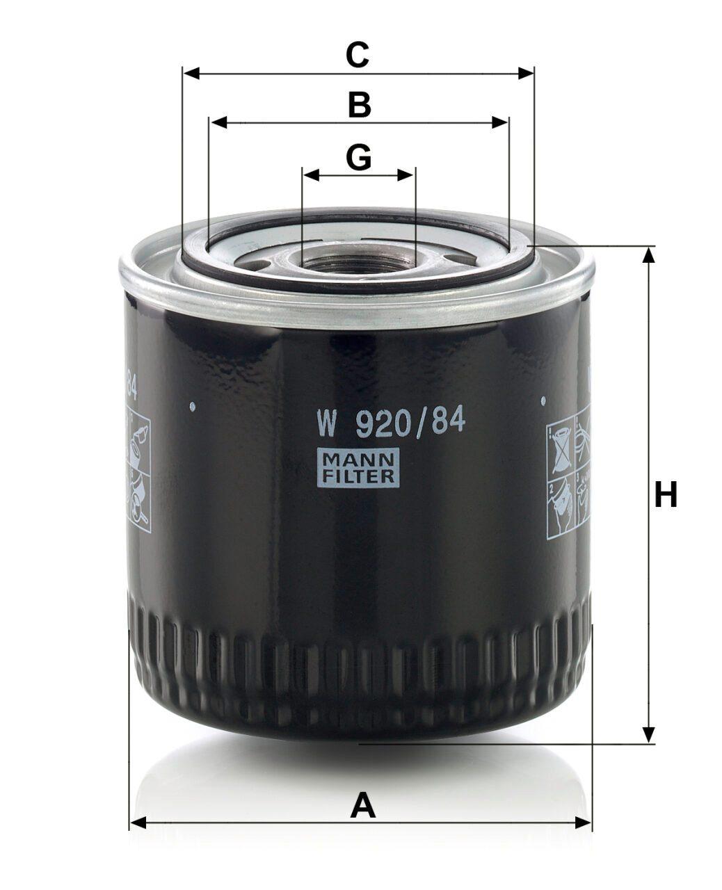 Mann W 920/84 Oil Filter W92084