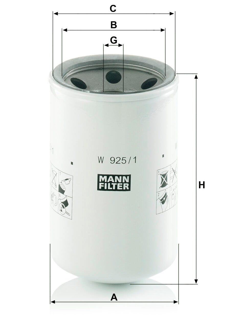 Mann W 925/1 Hydraulic Filter W9251