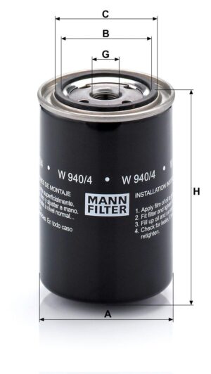 Mann W 940/4 Oil Filter W9404