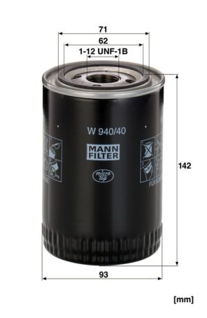 Mann W 940/40 Oil Filter W94040