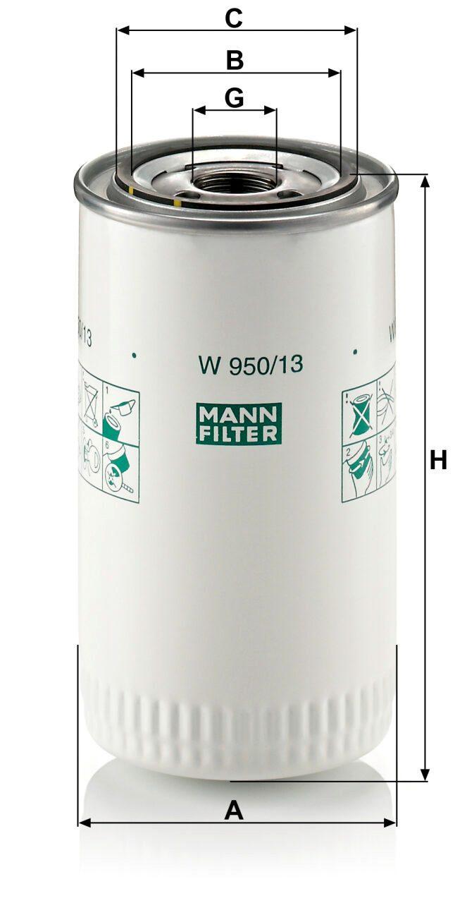 Mann W 950/13 Oil Filter W95013