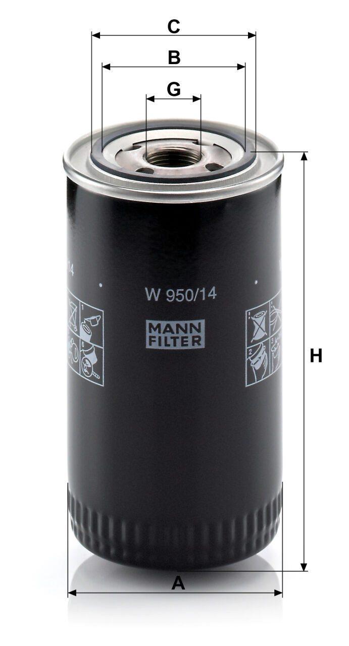 Mann W 950/14 Oil Filter W95014