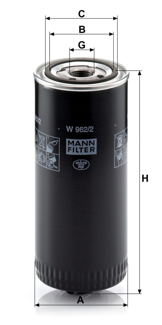 Mann W 962/2 Oil Filter W9622