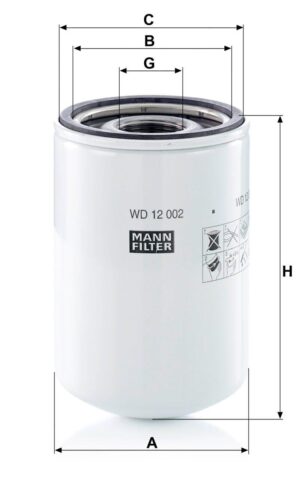 Mann WD 12 002 Hydraulic Filter WD12002
