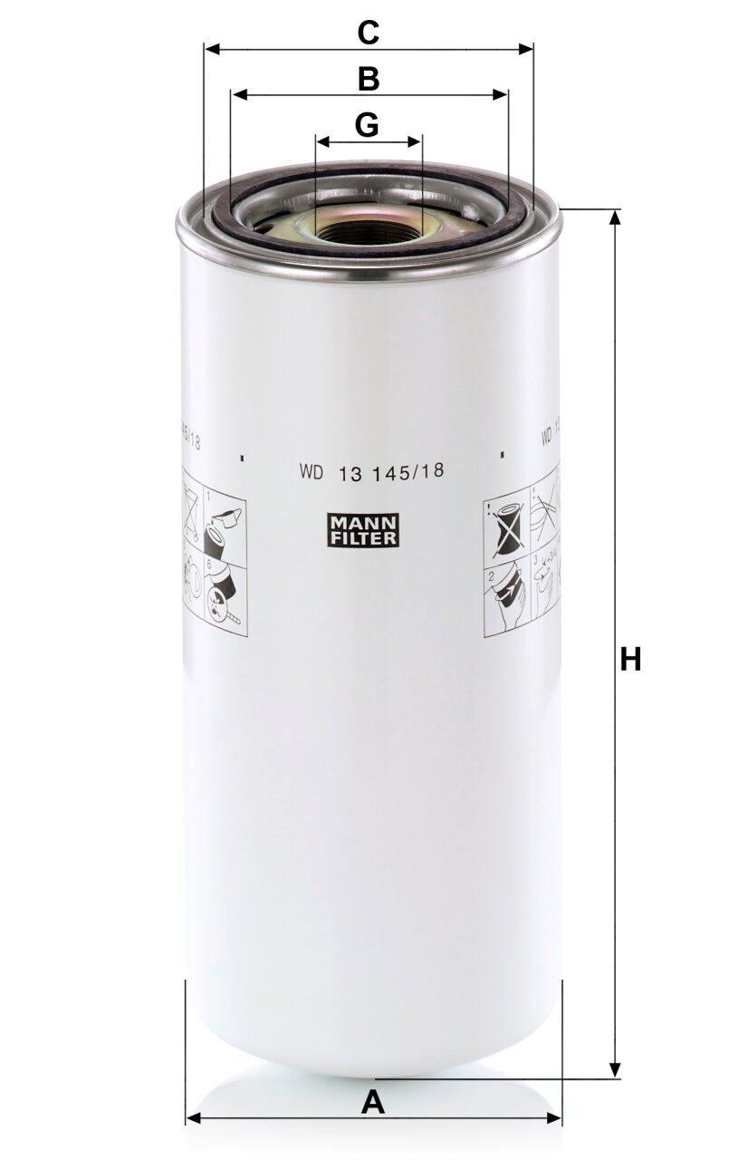 Mann WD 13 145/18 Oil Filter WD1314518