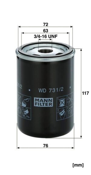 Mann WD 731/2 Oil Filter WD7312