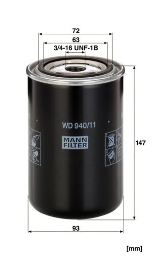 Mann WD 940/11 Hydraulic Filter WD94011