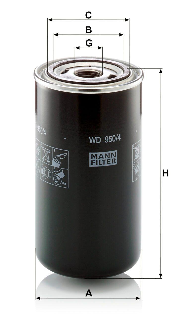 Mann WD 950/4 Hydraulic Filter WD9504