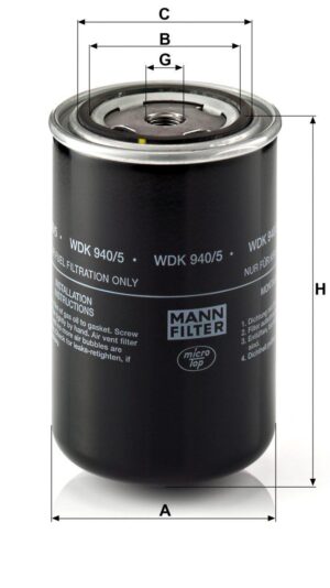 Mann WDK 940/5 Fuel Filter WDK9405