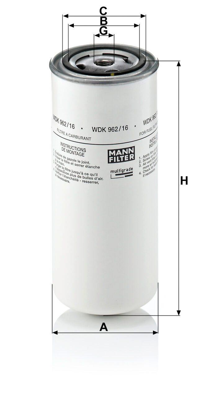 Mann WDK 962/16 Fuel Filter WDK96216
