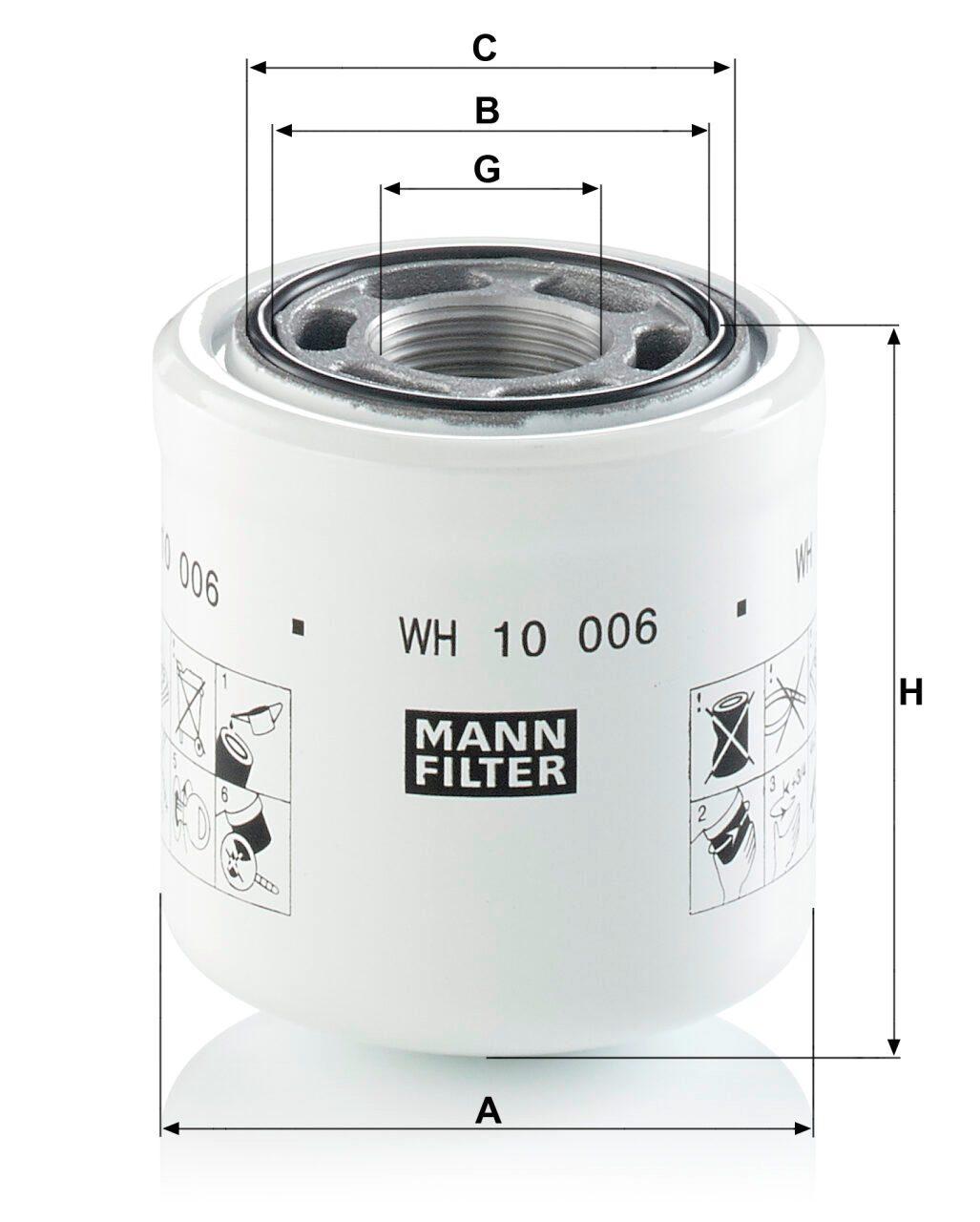 Mann WH 10 006 Hydraulic Filter WH10006