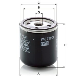 Mann WK 712/3 Fuel Filter WK7123