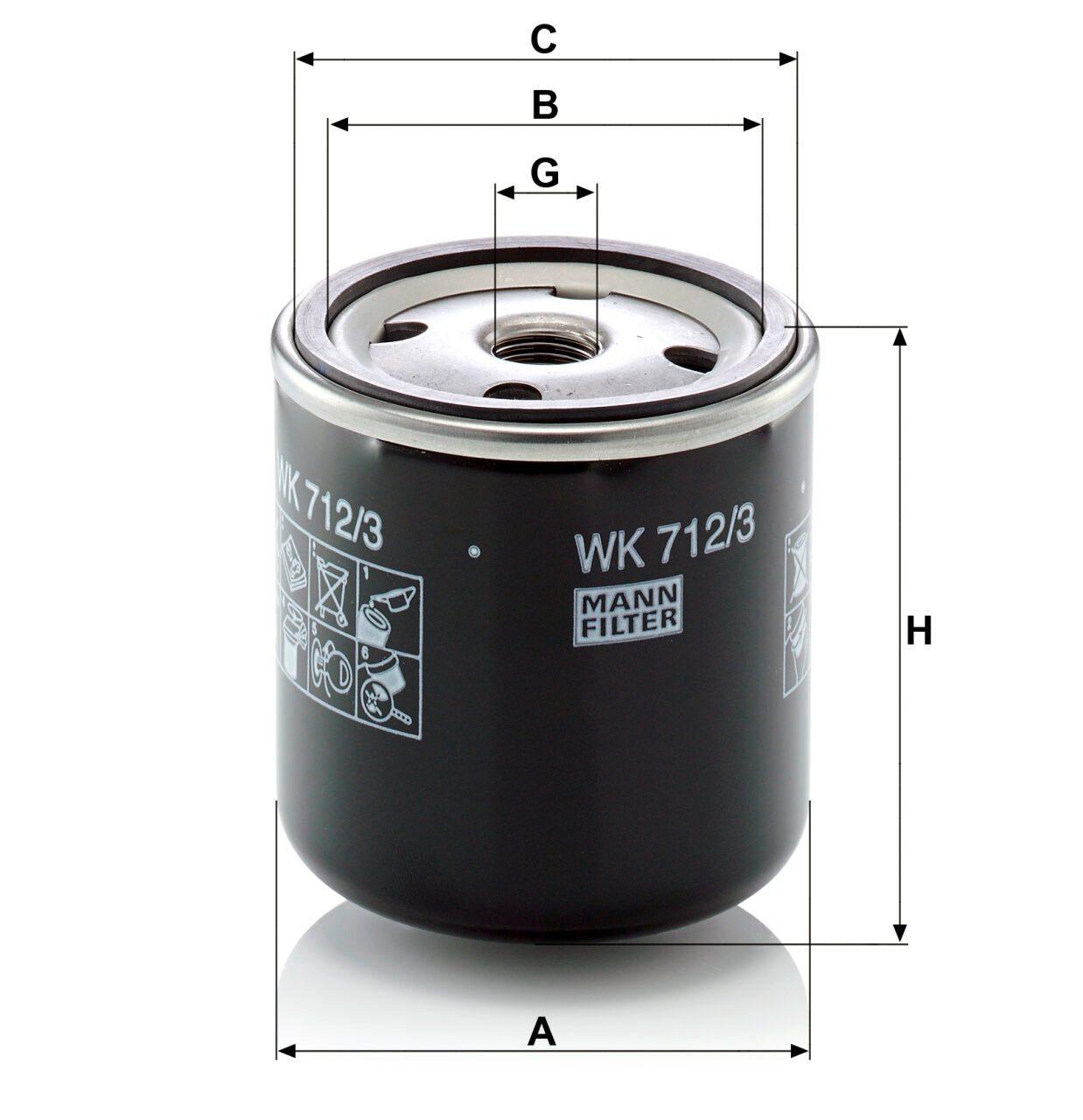 Mann WK 712/3 Fuel Filter WK7123