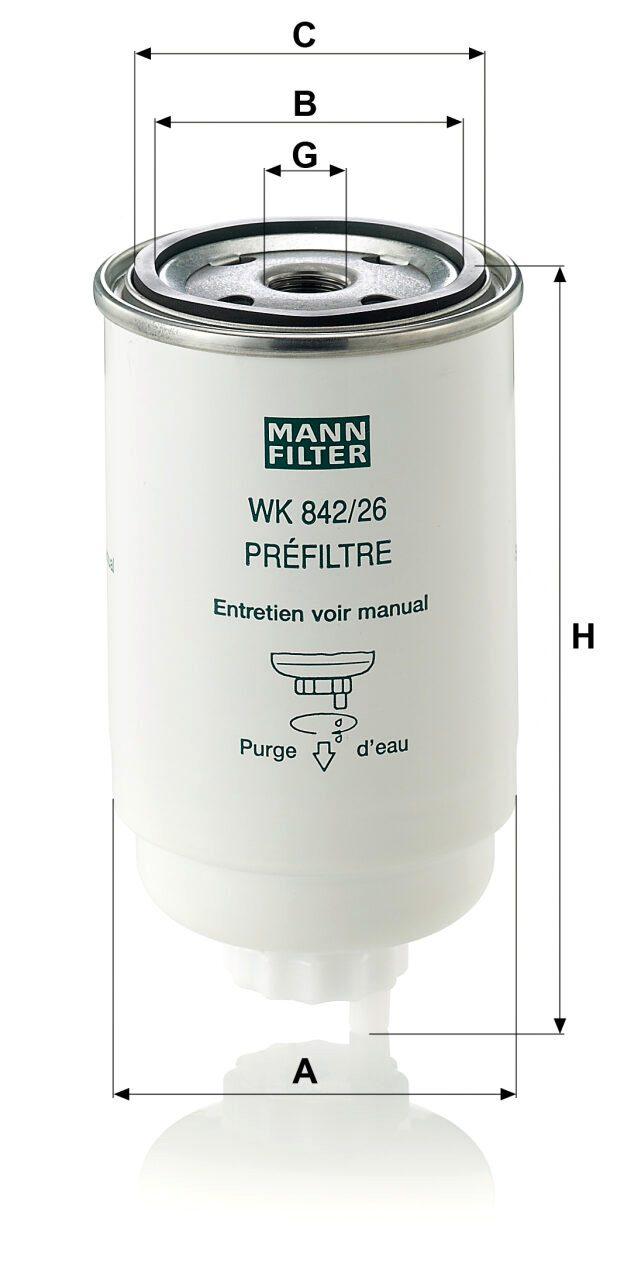 Mann WK 842/26 Fuel Filter WK84226