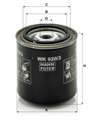Mann WK 920/3 Fuel Filter WK9203