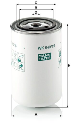 Mann WK 940/15 Fuel Filter WK94015